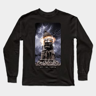 The Tower Tarot Card Long Sleeve T-Shirt